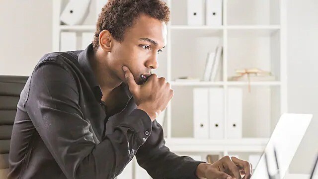 man reading about herpes esophagitis
