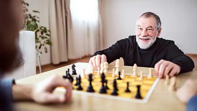 man playing chess