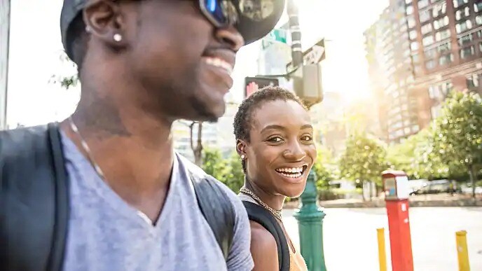 woman smiling at camera