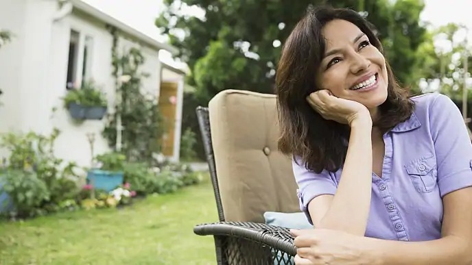 woman smiling after dental procedure
