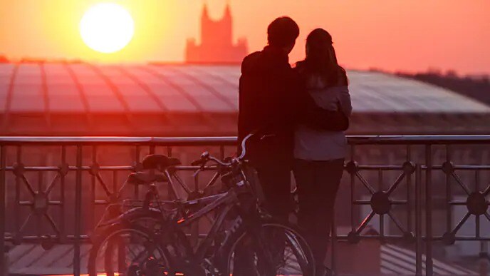 couple watching a sunset together