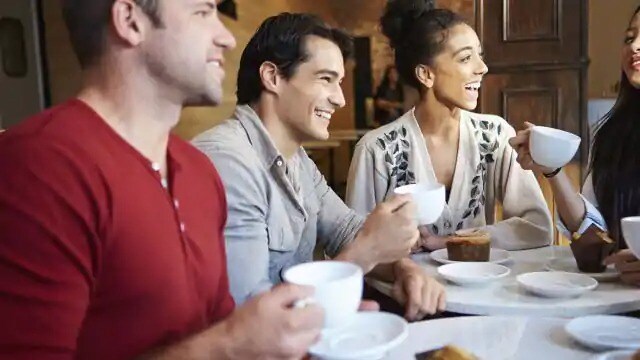 friends drinking coffee together
