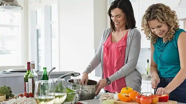 woman cooking food