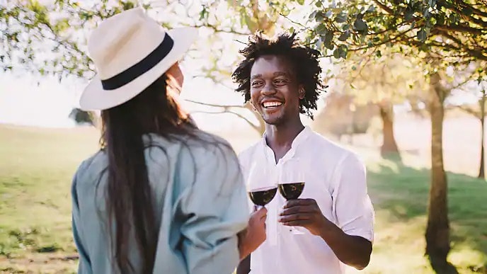 friends drinking wine together