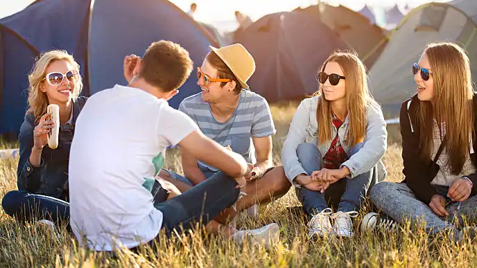 friends camping