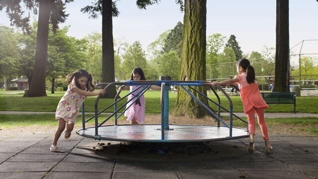 kids playing on playground