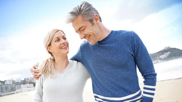 couple walking outside