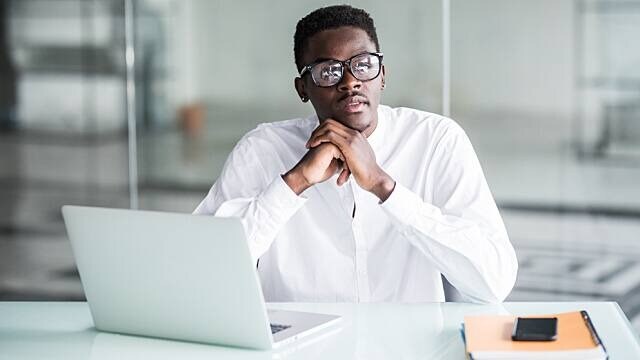 man studying in dental school