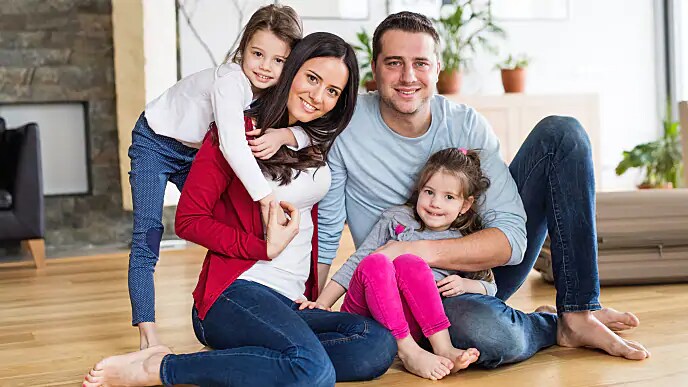 family smiling together