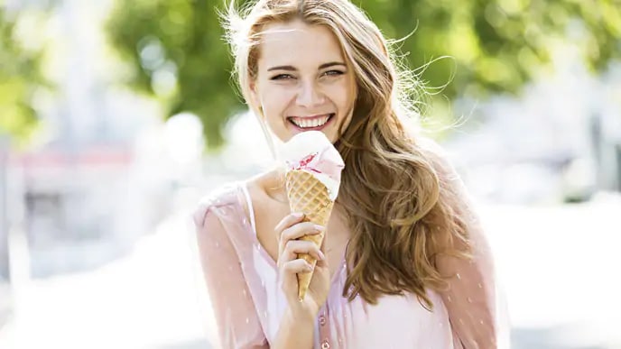 woman eating ice cream