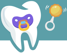 tooth enamel with a pacifier drawing