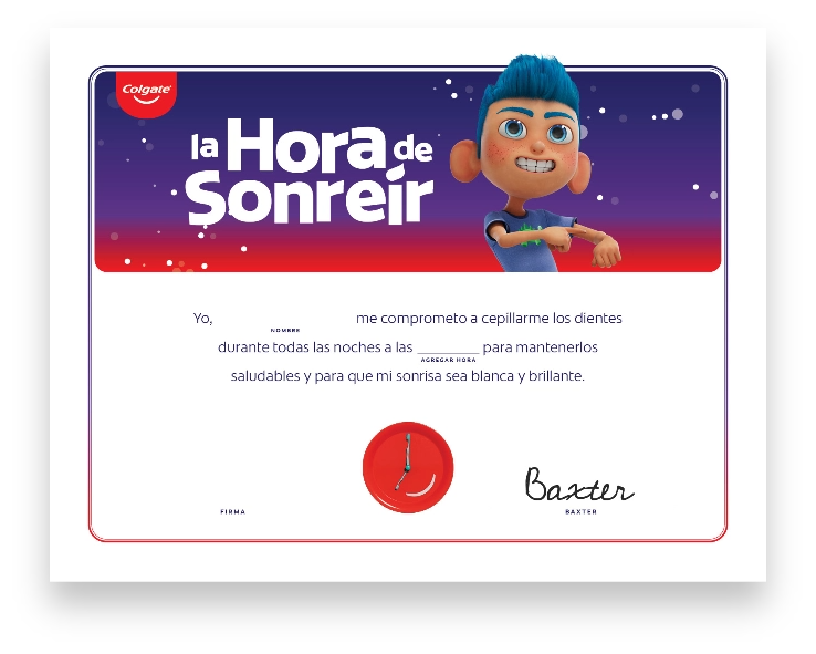 La hora de sonreír certificado de compromiso Baxter