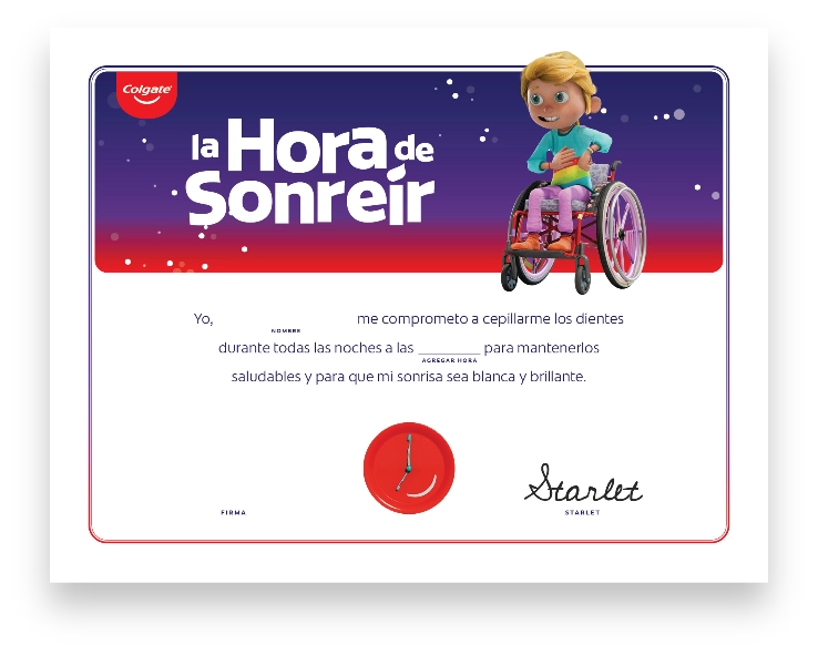 La hora de sonreír certificado de compromiso Starlet