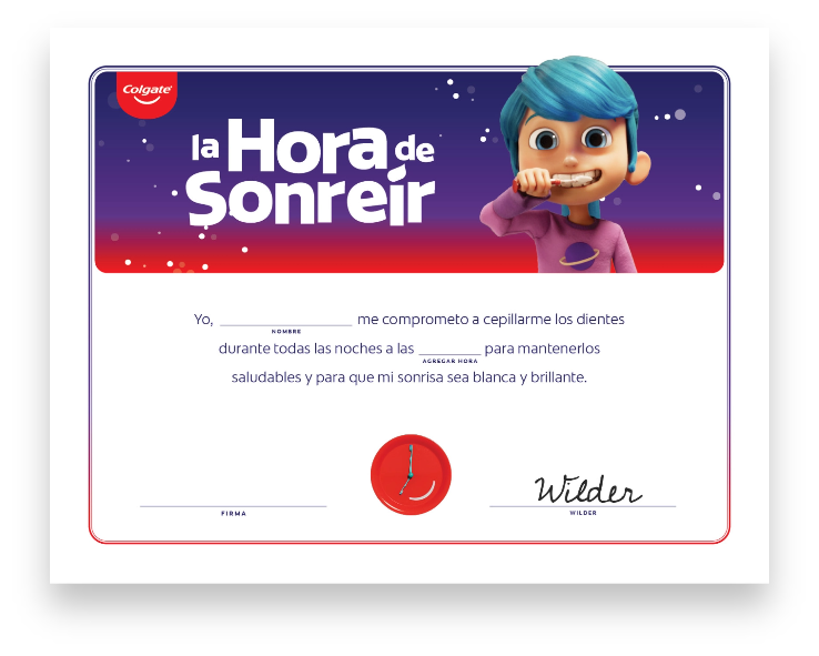 La hora de sonreír certificado de compromiso Wilder