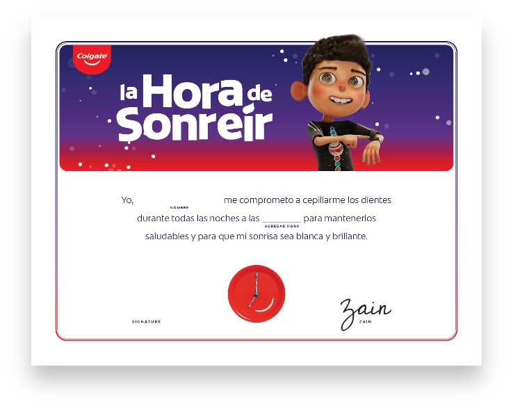 La hora de sonreír certificado de compromiso Zain