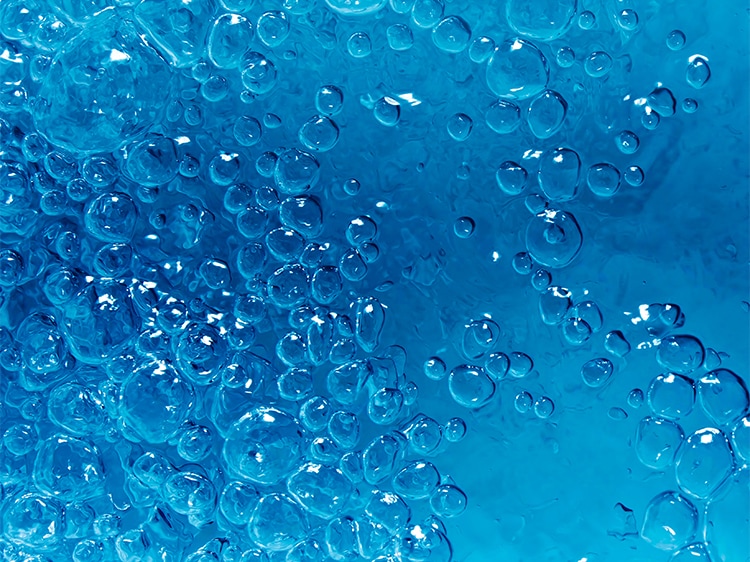 collection of bubbles underwater