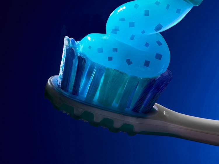 toothbrush with toothpaste