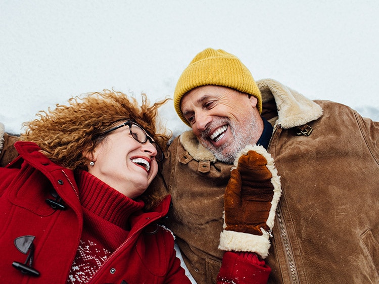 Couple smiling