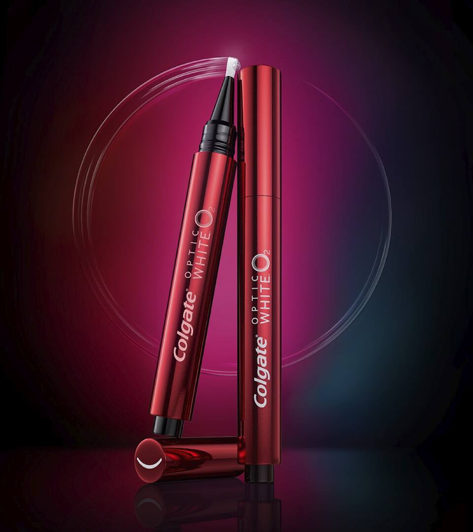 Close-up of Colgate's Whitening Pen; image used for introducing Colgate's best teeth whitening product Close-up of Colgate's Whitening Pen; image used for introducing Colgate's best teeth whitening product