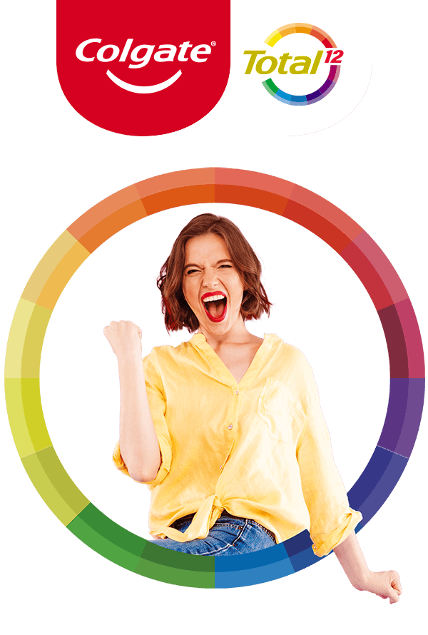 Promo Colgate Total, mujer emocionada