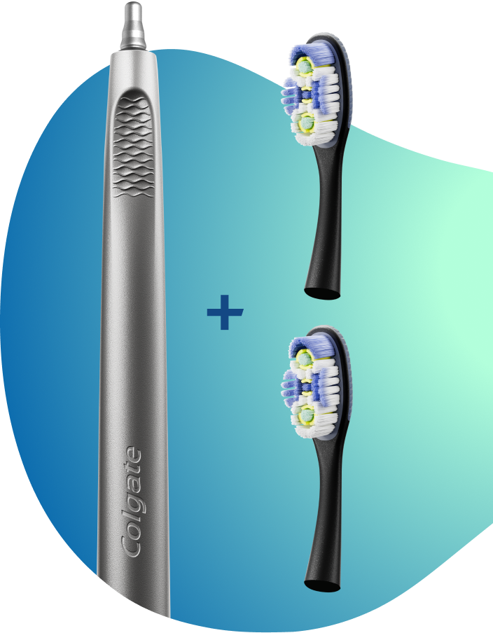 1 metal handle + 2 brush heads 1 metal handle + 2 brush heads