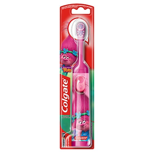 Colgate<sup>®</sup> Kids Trolls Extra Soft Battery Toothbrush 3+ Years