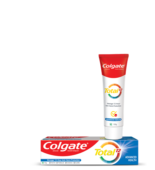 Colgate total advanced health tube and cartoon