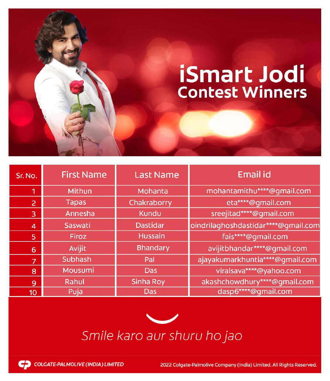 Winners list