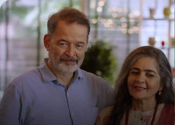 an older couple smiling