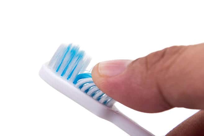 Close up of a toothbrush
