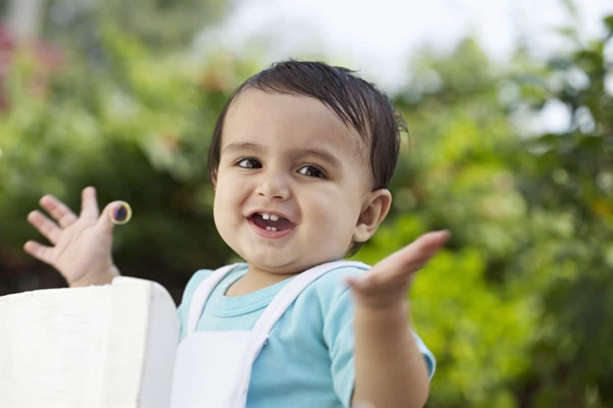 Baby got strong teeth after using toothpaste for babies