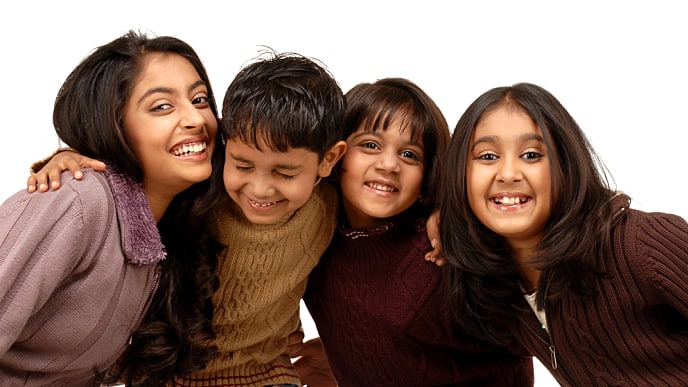 Family celebrating tooth fairy