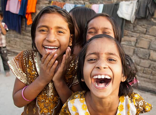 Indian girls smiling