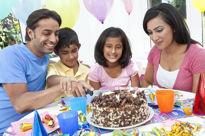 Family celebrating a birthday