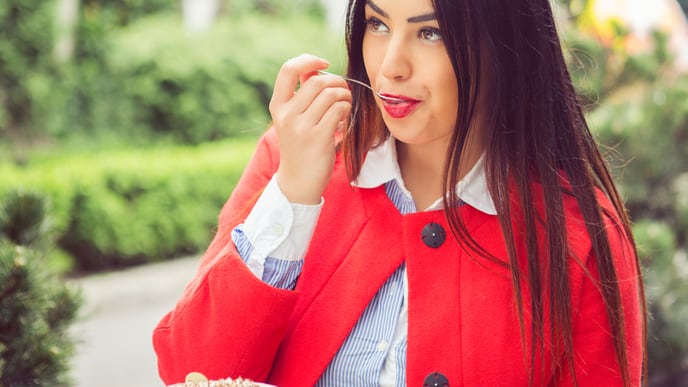 Woman eating an icecream