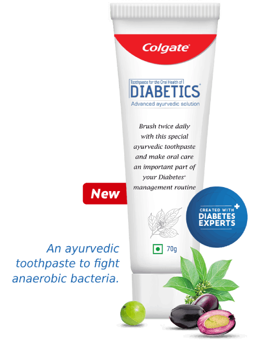 Colgate toothpaste for the oral health of diabetics