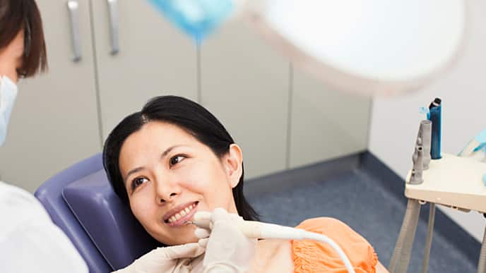 adult woman at dentist