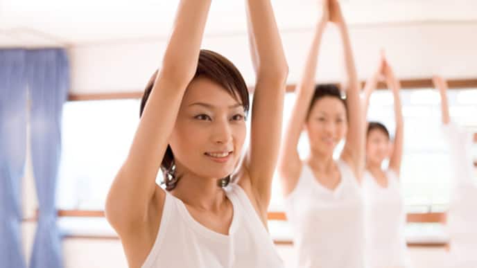 a healthy woman dancing