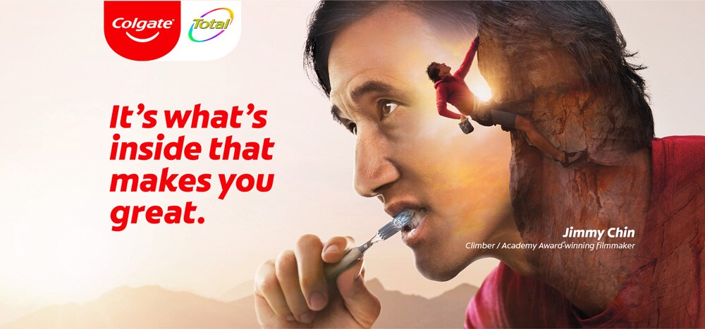 colgate total jimmy chin brushing teeth colgate total jimmy chin brushing teeth