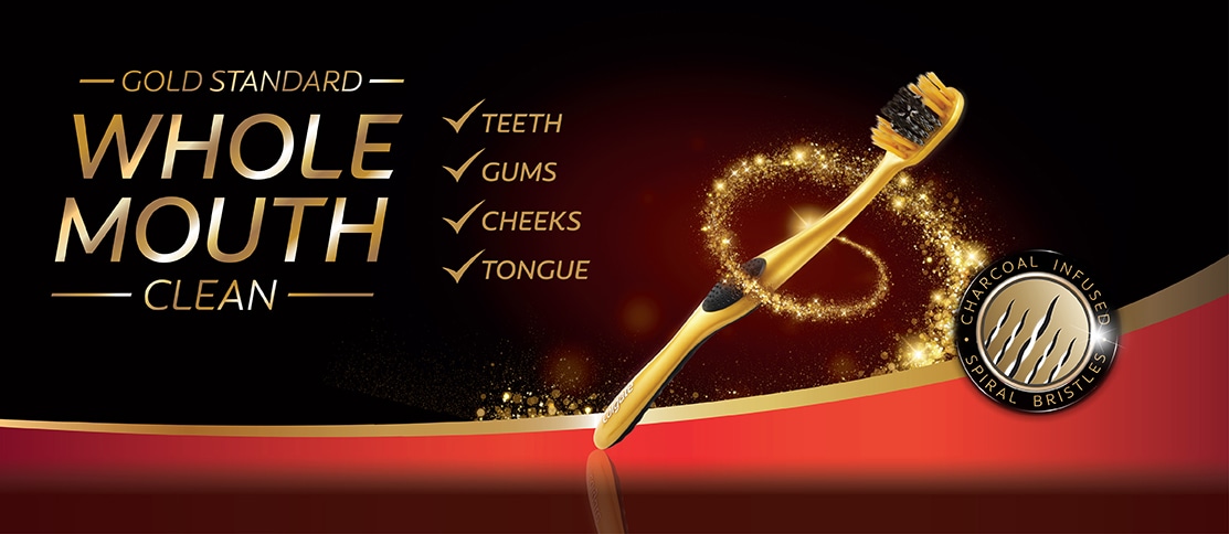 Colgate® charcoal 360 gold - Gold standard whole mouth clean Colgate® charcoal 360 gold - Gold standard whole mouth clean