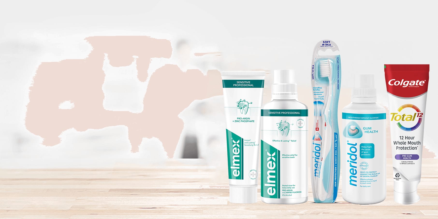 elmex, meridol and colgate products