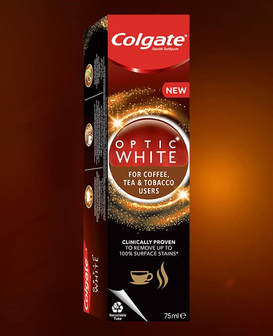 Colgate Optic White for coffee, tea and tobacco packshot