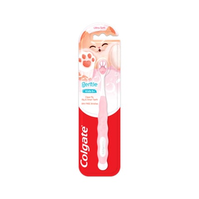 Colgate Gentle Kids Fluffy Paw Toothbrush | A fun and comfort toothbrush with cat and bear's animal paw