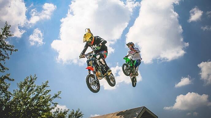 Two motorbike riders