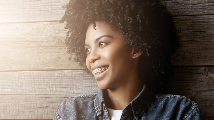 Woman with damon braces