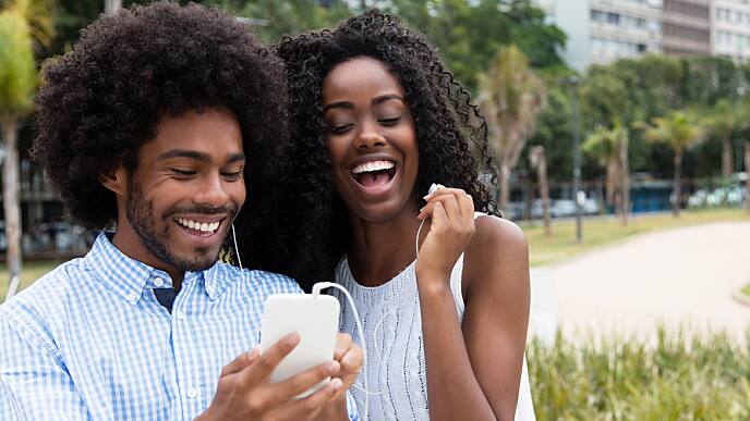 A smiling couple