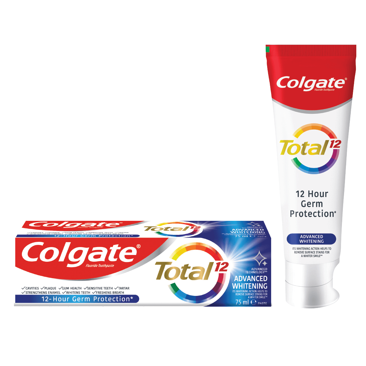 Colgate® Total 12 Advanced Whitening, Multi-Benefit Toothpaste - 75ml