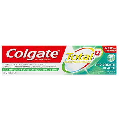 Colgate® Total® 12 Pro Breath Health, Multi-benefit Toothpaste, 75ml