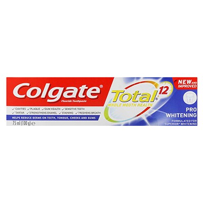 Colgate® Total® 12 Pro Whitening Multi Benefit Toothpaste, 75ml