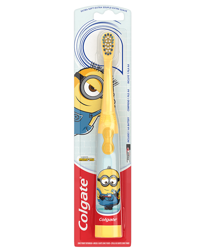 Packshot of Colgate<sup>®</sup> Kids Powered Toothbrush, Minions